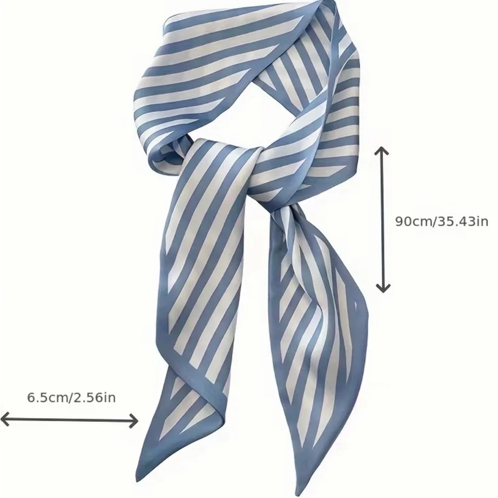 Parisian Chic Set of 4 Geometric Strawberry Twilly Scarves Stripes Houndstooth